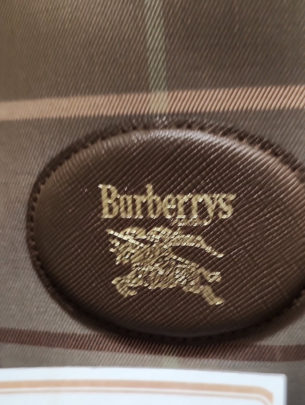 Burberrys Vintage Beige Plaid Satchel Handbag with Brown Trim - Picture 5 of 12